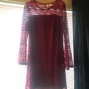 Burgundy lace dress